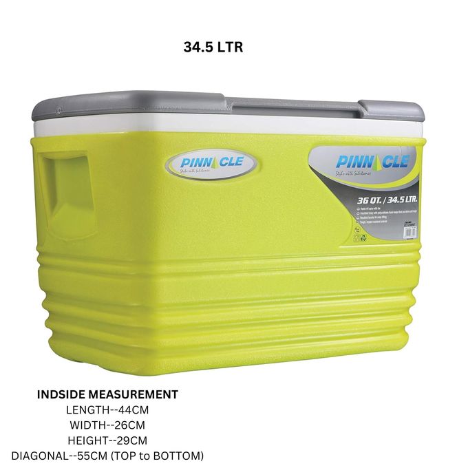 Pinnacle Cooler Box 34.5L Chiller Cool Box Portable For Ice / Medicine / Ice Pop Picnic Travel Hiking 72Hr Cool Hold 44 Cans With Ice