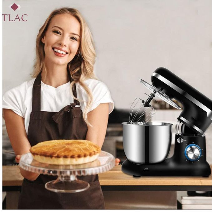 5L Stand Mixer Dough Mixer Machine Stainless Steel Bowl Low Noise Detachable 1200W 1Yr Warranty Black