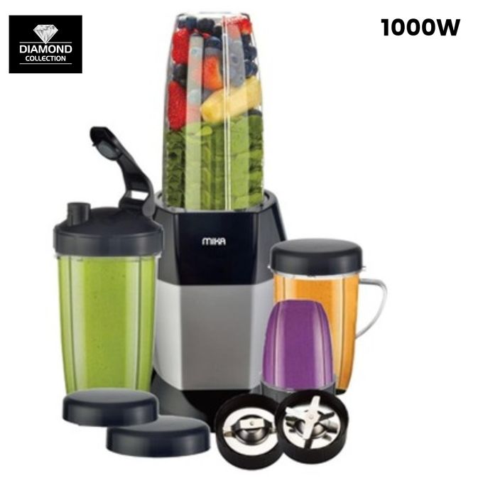 Mika Nutriblast 1000W Power Plus Motor Nutribullet 3 in 1 Machine 12Pc Set Unbreakable Jars Nutribullet, Nutrimill & Nutripuree 1Yr Warranty