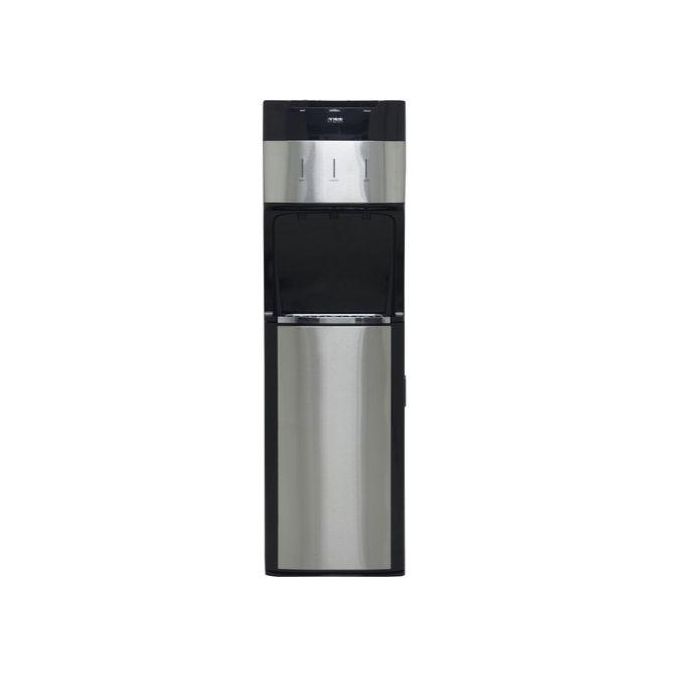 Mika 3-Taps Hot & Cold & Normal Water Dispenser Bottom Loading Water Dispenser Compressor Cooling Child Lock Safety Anti Fingerprints Scratch -Black & Stainless Steel Body 2yr Warranty