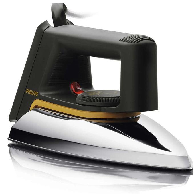 Philips Dry Iron 1000W High Quality Made In Egypt Pure Alluminium Soleplate Non Stick - Grey - 2Yr Warranty