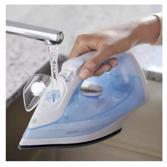 Philips Steam Iron 2000W Easy Speed High Quality Self Calc Cleaning Non Stick Base Original Made in Egypt 2yr Warranty Blue - GC/1740