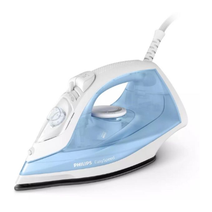 Philips Steam Iron 2000W Easy Speed High Quality Self Calc Cleaning Non Stick Base Original Made in Egypt 2yr Warranty Blue - GC/1740