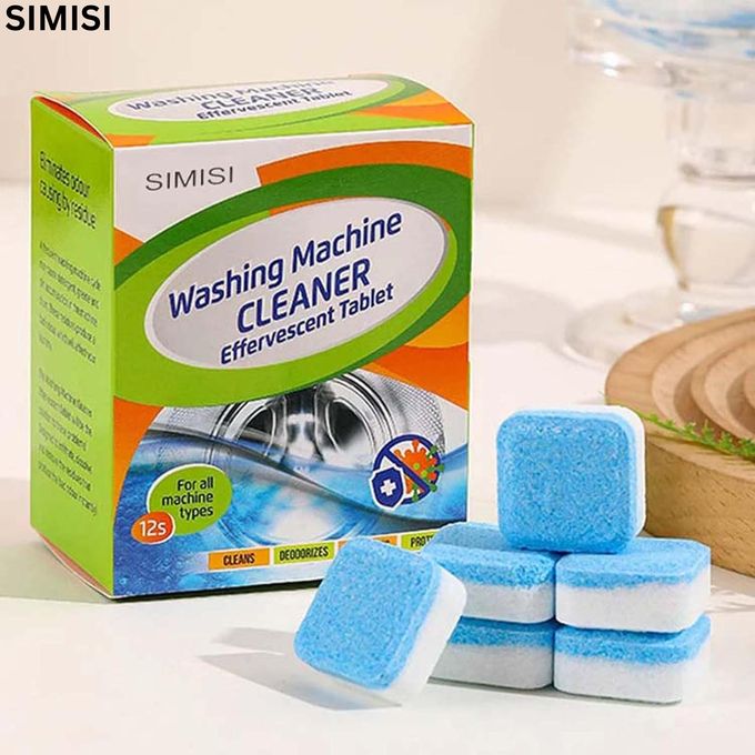 Simisi 12pc Washing Machine Tub Cleaning Tablets 4-in-1 Quality Deep Cleaning German Formulation Effervescent Highly Effective Extra Strong Against Odour and Limescale Washing Machine Hygiene Cleaning