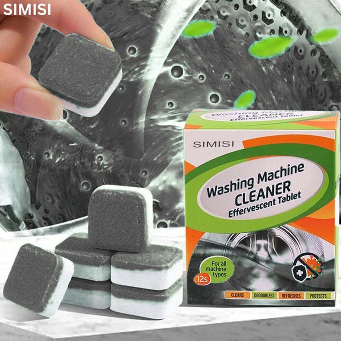 Simisi 12pc Washing Machine Tub Cleaning Tablets 4-in-1 Quality Deep Cleaning German Formulation Effervescent Highly Effective Extra Strong Against Odour and Limescale Washing Machine Hygiene Cleaning
