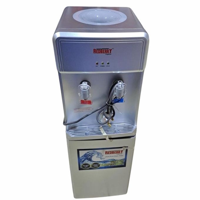 Redberry Hot and Cold Water Dispenser Compressor Cooling Instant Cold Water with Cup Cabinet -Silver 1Yr Warranty