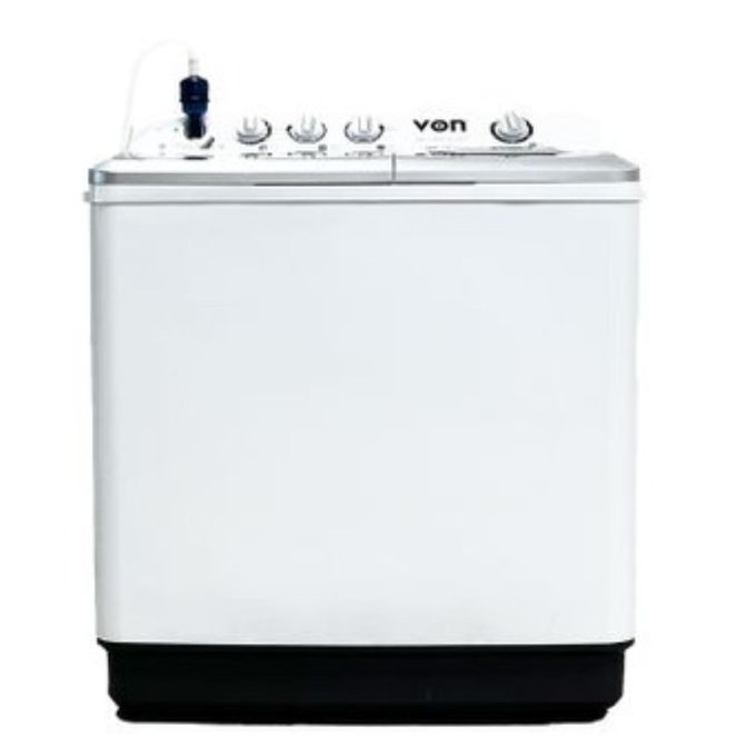 VON 13KG Washing Machine Semi Automatic Twin Tub Free Water Filter 1Yr Warranty (Fit Duvet) - White