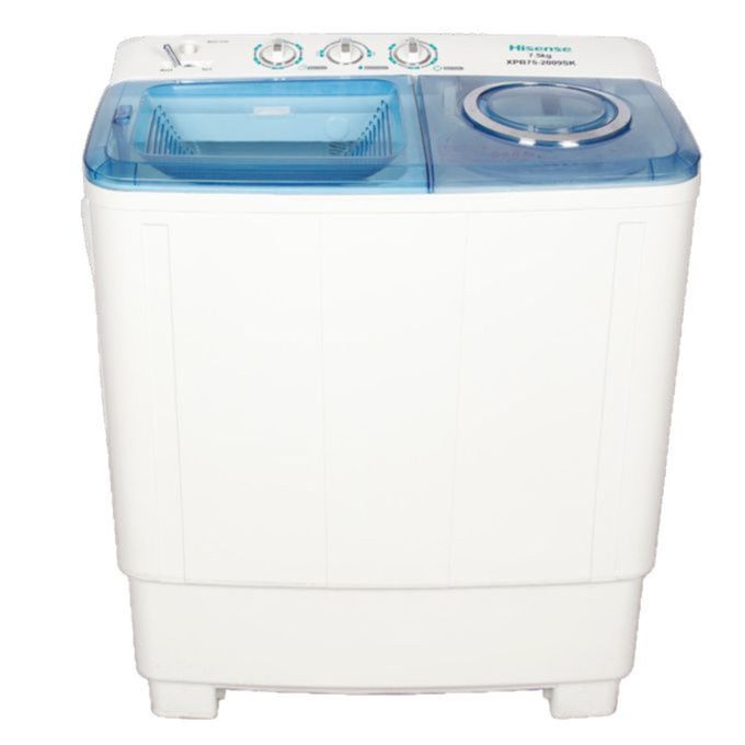 Hisense 7.5KG Twin Tub Semi-Automatic Washing Machine Wash & Spin Dry + Free GIFT OMO - WSQB753W