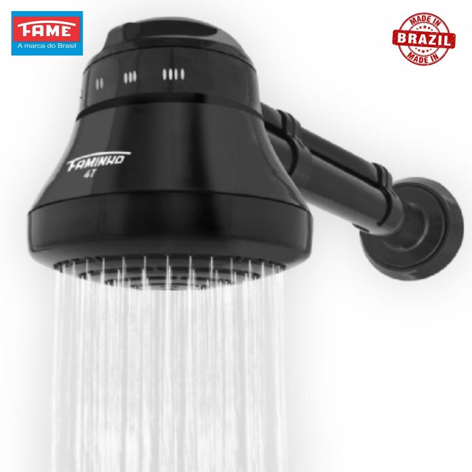 Fame Super Ducha Shower Head 4T For Salty, Normal & Borehole Water, Original Brazil High Quality 1yr Warranty - BLACK