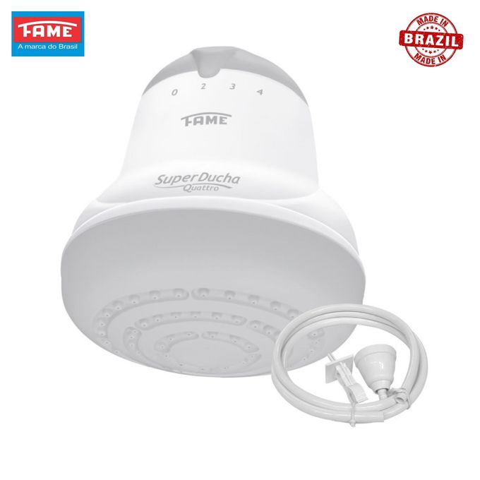 Fame Super Ducha Shower Head 4T For Salty, Normal & Borehole Water, Original Brazil High Quality 1yr Warranty - BLACK