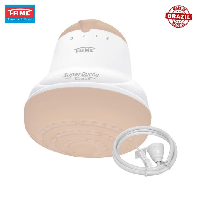 Fame Super Ducha Shower Head 4T For Salty, Normal & Borehole Water, Original Brazil High Quality 1yr Warranty - BLACK