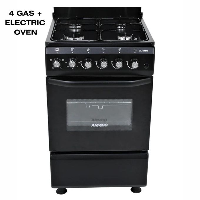 Armco 50X55CM Standing cooker 4Gas with Electric OVEN, Automatic Ignition Metal Lid Cover