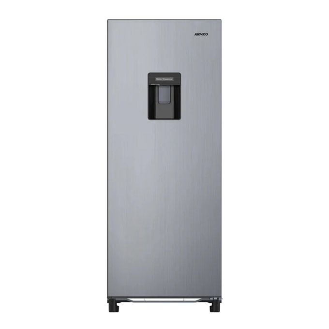 ARMCO ARF-246WD(DS) 183L, 9.0Cu.ft 1-Door Refrigerator – 2.5L Water Dispenser, 23L Ice Box, Veg Crisper, Fresh Room, Defrost Tray, Dark Silver.