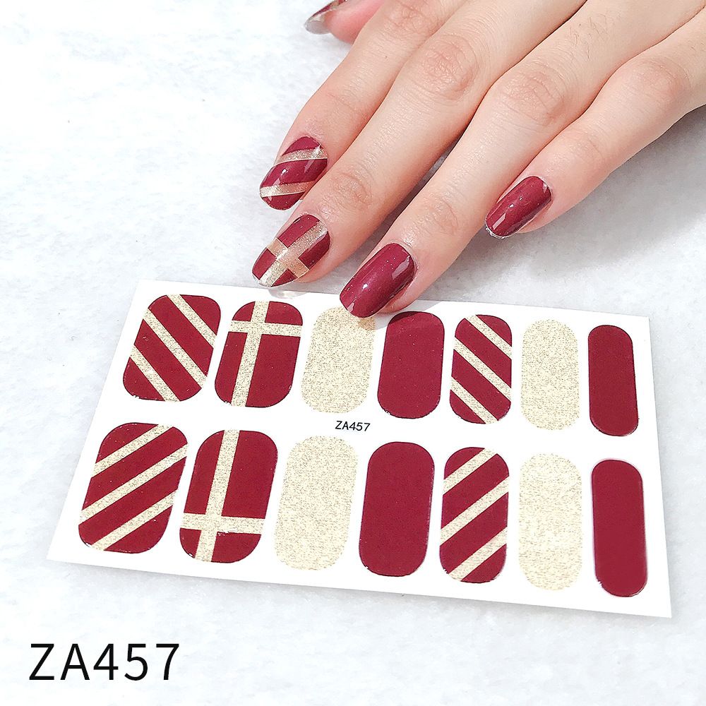 Nail stickers Women's Accessories 14 pieces of nail stickers Full Coverage Nail Polish Stickers Semi-cured gel nail stickers