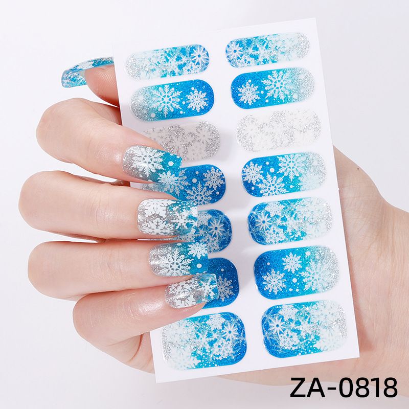 Nail stickers Women's Accessories 14 pieces of nail stickers Full Coverage Nail Polish Stickers Semi-cured gel nail stickers