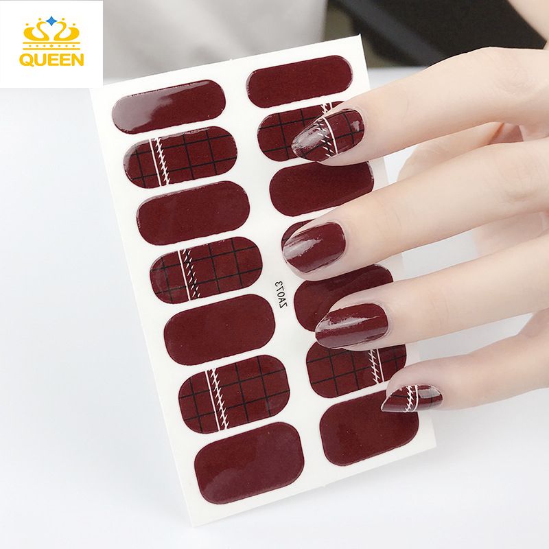 Nail stickers Women's Accessories 14 pieces of nail stickers Full Coverage Nail Polish Stickers Semi-cured gel nail stickers