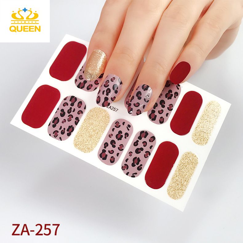 Nail stickers Women's Accessories 14 pieces of nail stickers Full Coverage Nail Polish Stickers Semi-cured gel nail stickers