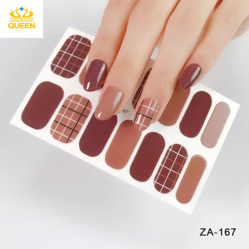 Nail stickers Women's Accessories 14 pieces of nail stickers Full Coverage Nail Polish Stickers Semi-cured gel nail stickers