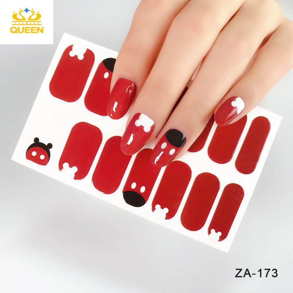 Nail stickers Women's Accessories 14 pieces of nail stickers Full Coverage Nail Polish Stickers Semi-cured gel nail stickers