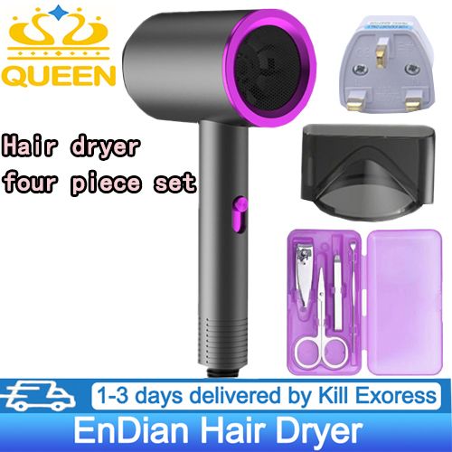 Hair Dryer 4 in 1 Hair Dryer Professional Hot and cold wind blue light hair dryer Three-speed power styling tool