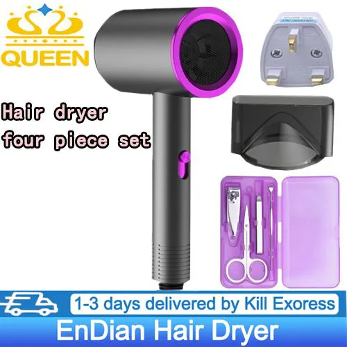 Hair Dryer 4 in 1 Hair Dryer Professional Hot and cold wind blue light hair dryer Three-speed power styling tool