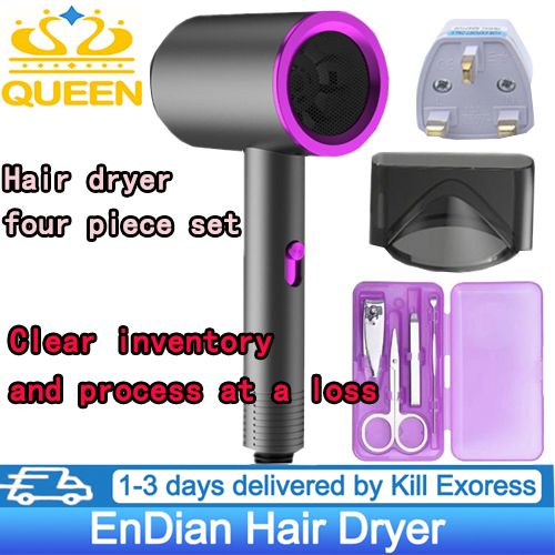 Hair Dryer 4 in 1 Hair Dryer Professional Hot and cold wind blue light hair dryer Three-speed power styling tool