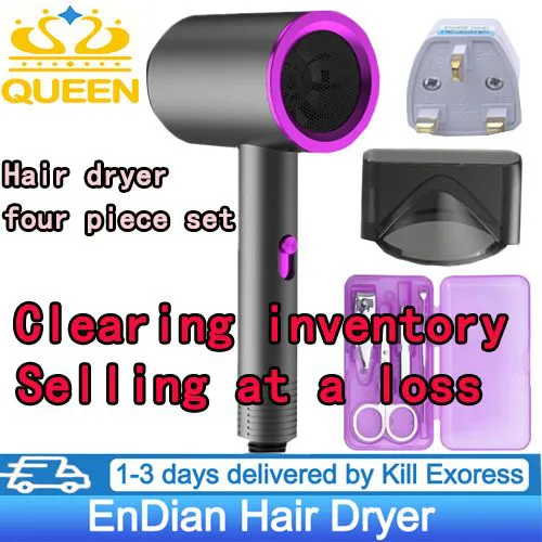 Hair Dryer 4 in 1 Hair Dryer Professional Hot and cold wind blue light hair dryer Three-speed power styling tool