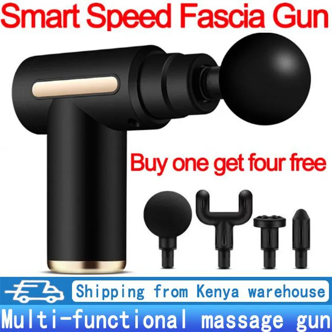 Fascia Gun Mini Handheld Massager Deep muscle tissue vibration massage gun 6 speeds + 4 massage heads