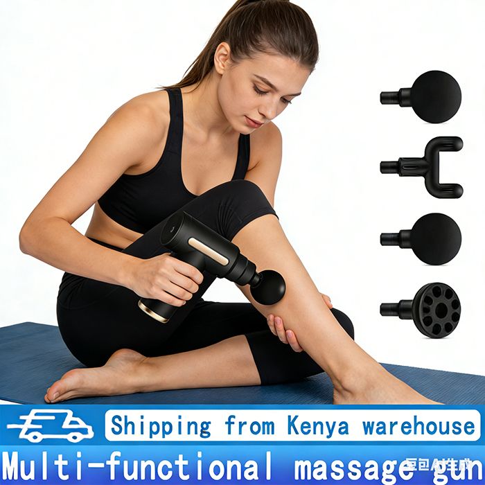 Fascia Gun Mini Handheld Massager Deep muscle tissue vibration massage gun 6 speeds + 4 massage heads