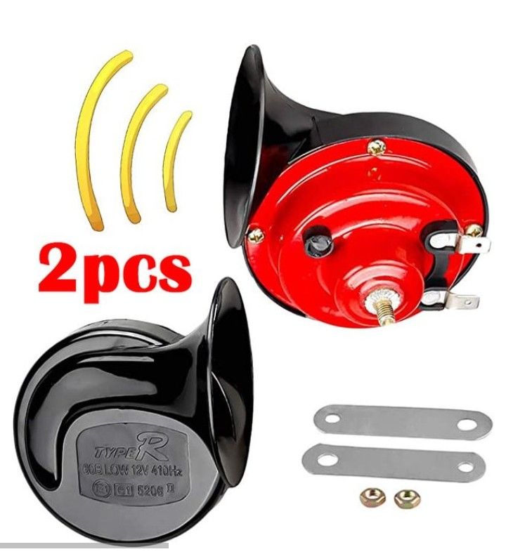 Car Snail Horn Dual-tone Universal Electric Air Horn 12V/24V For Cars Truck Motorcycle (1 Pair)
