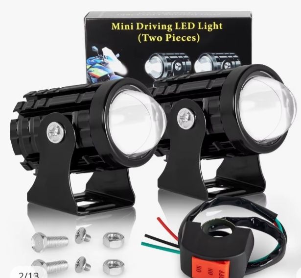 Motorcycle LED Headlight Mini Driving Light Universal Dual Color Spotlights for Motorbike Truck Trailer Off-road Moto Accessorie