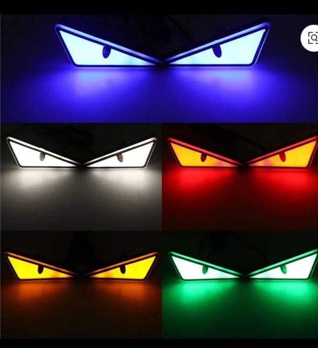 Universal Car LED Devil Eyes Light Demon Eyes Headlight Motorcycle Mini Turn Signal Flasher Tail Lamp Auto Decoration Lights