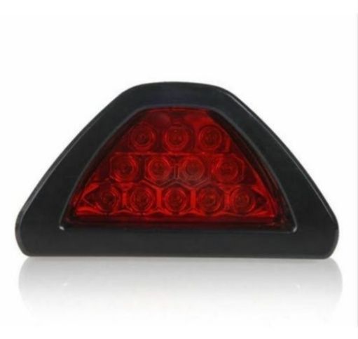 Car/bike Rear Brake Light, 12V Universal 12 LED Third Stop Light, Strobe Flash Fog Tail Lamp Light, Red Light & Red Shell