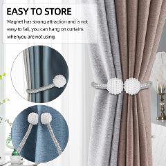 Magnetic Curtain Tiebacks, Curtain Tiebacks Buckles Holdbacks Holders for Home Bedroom Office Decorative Curtain