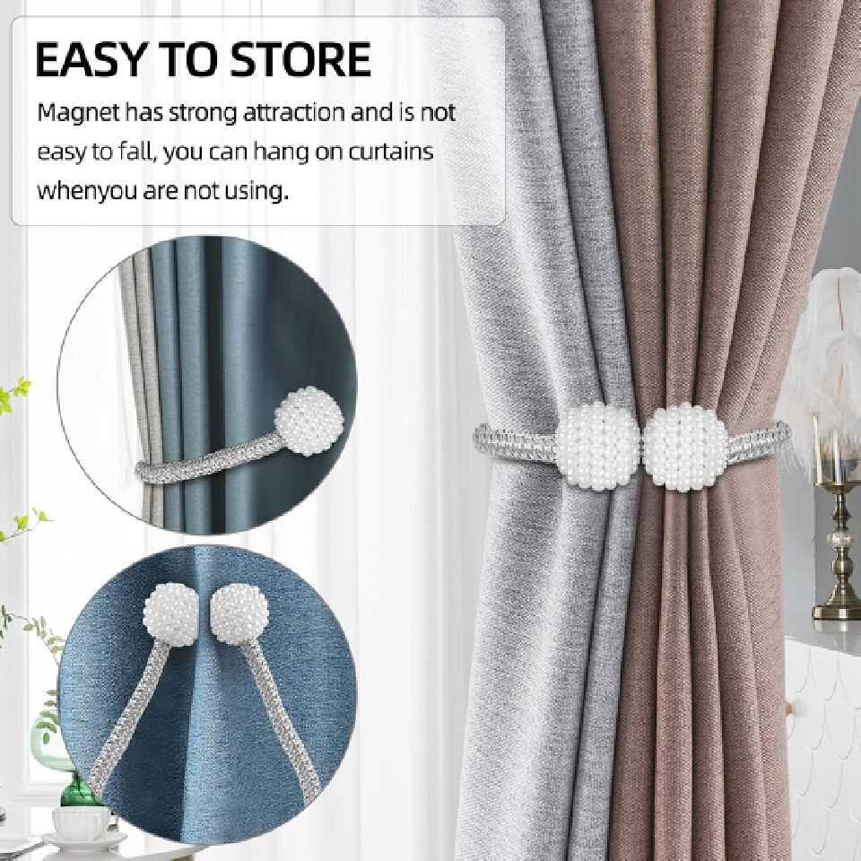 Magnetic Curtain Tiebacks, Curtain Tiebacks Buckles Holdbacks Holders for Home Bedroom Office Decorative Curtain