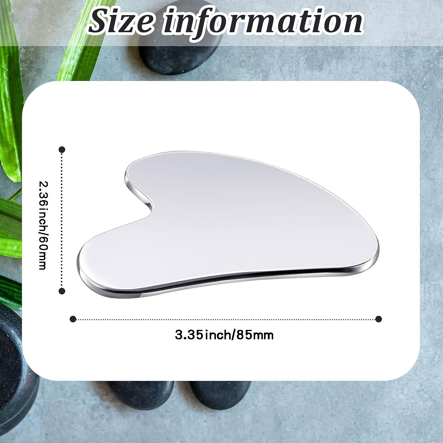 Professional Stainless Steel Gua Sha Tool - Face, Eye & Body Massage for Lymphatic Drainage