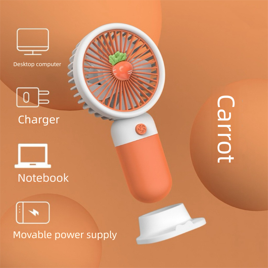 Mini Handheld Fan - USB Rechargeable, Ultra-Quiet, Portable Desktop & Phone Stand, for Indoor/Outdoor Use