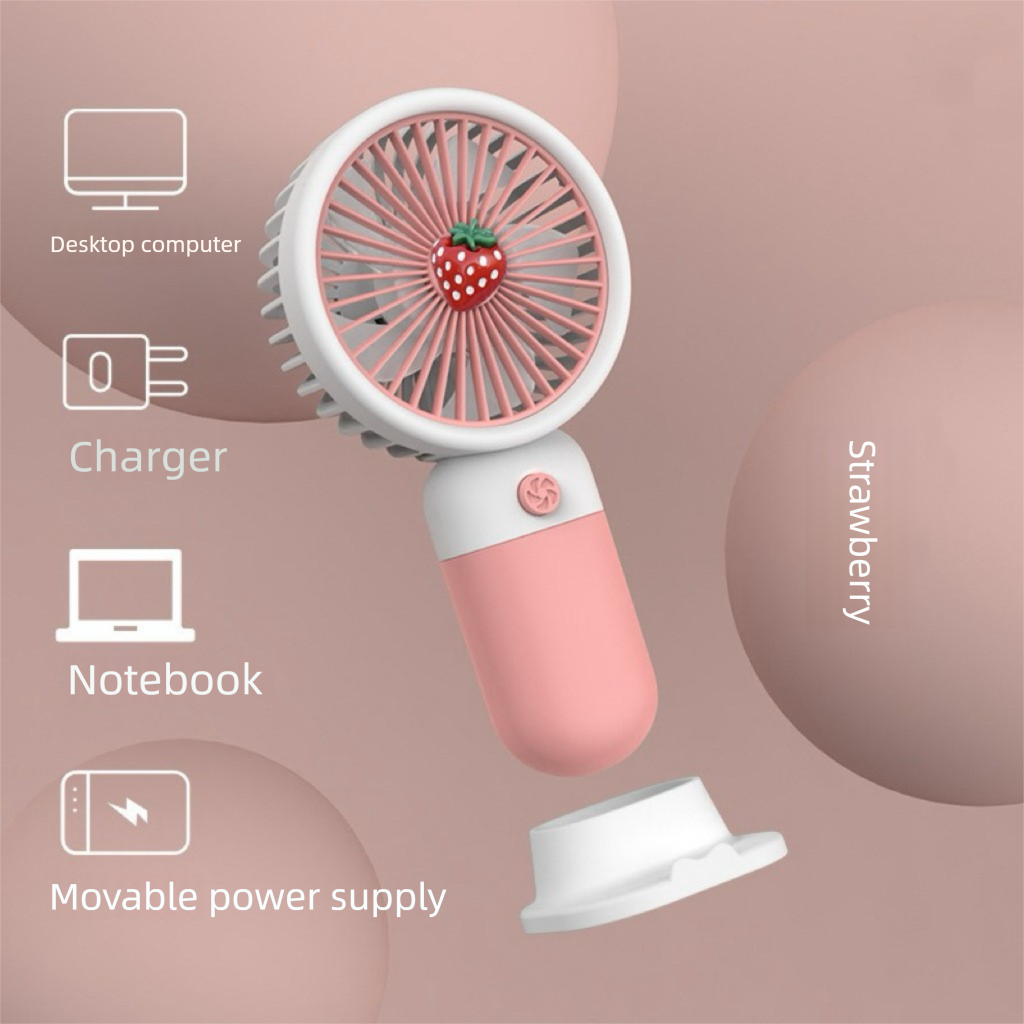 Mini Handheld Fan - USB Rechargeable, Ultra-Quiet, Portable Desktop & Phone Stand, for Indoor/Outdoor Use