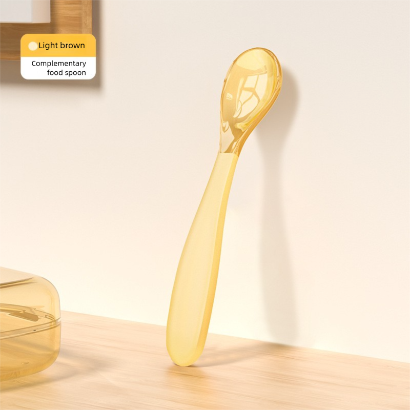 Child silicone spoon, newborn rice cereal spoon, baby feeding spoon, soft spoon for eating and drinking, food-grade silicone infant spoon