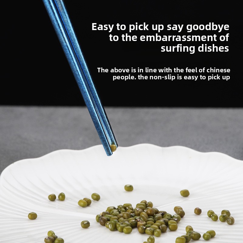 Pure titanium chopsticks, household reusable tableware, healthy sushi food sticks, tableware, kitchen utensils