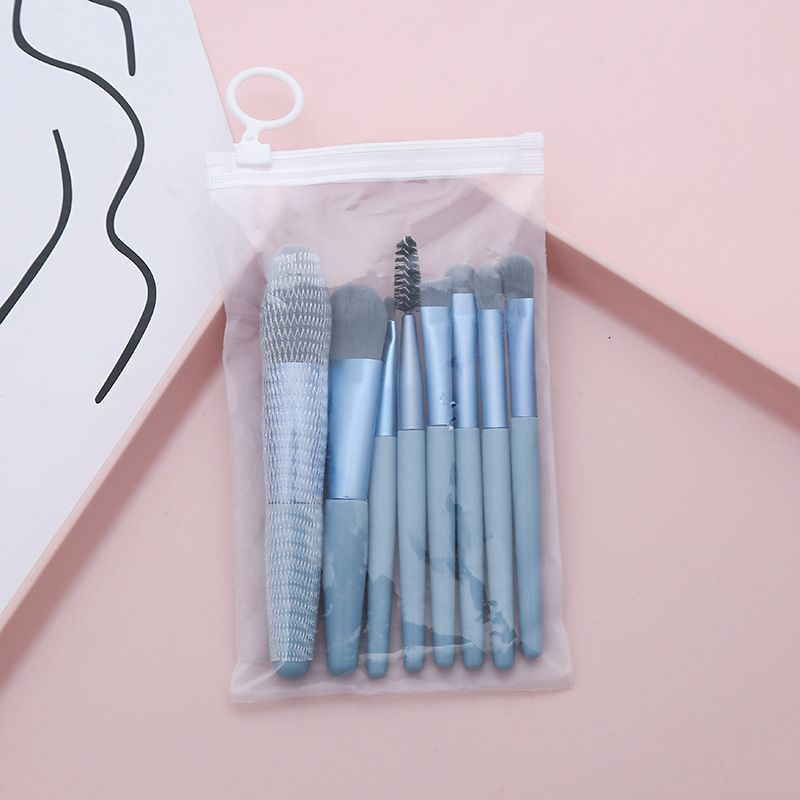 Mini 8-piece macaron makeup brush set, portable loose powder brush, soft bristle beauty tool manufacturer, wholesale in stock