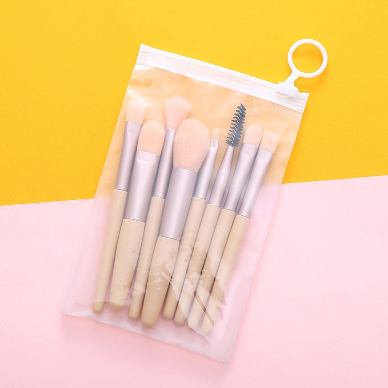 Mini 8-piece macaron makeup brush set, portable loose powder brush, soft bristle beauty tool manufacturer, wholesale in stock