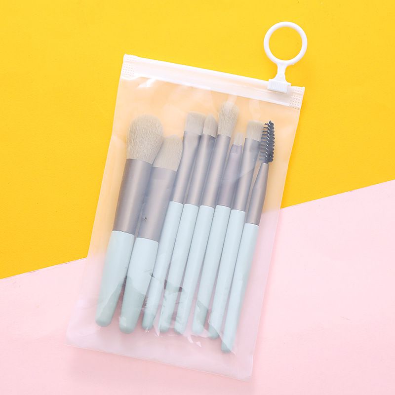 Mini 8-piece macaron makeup brush set, portable loose powder brush, soft bristle beauty tool manufacturer, wholesale in stock