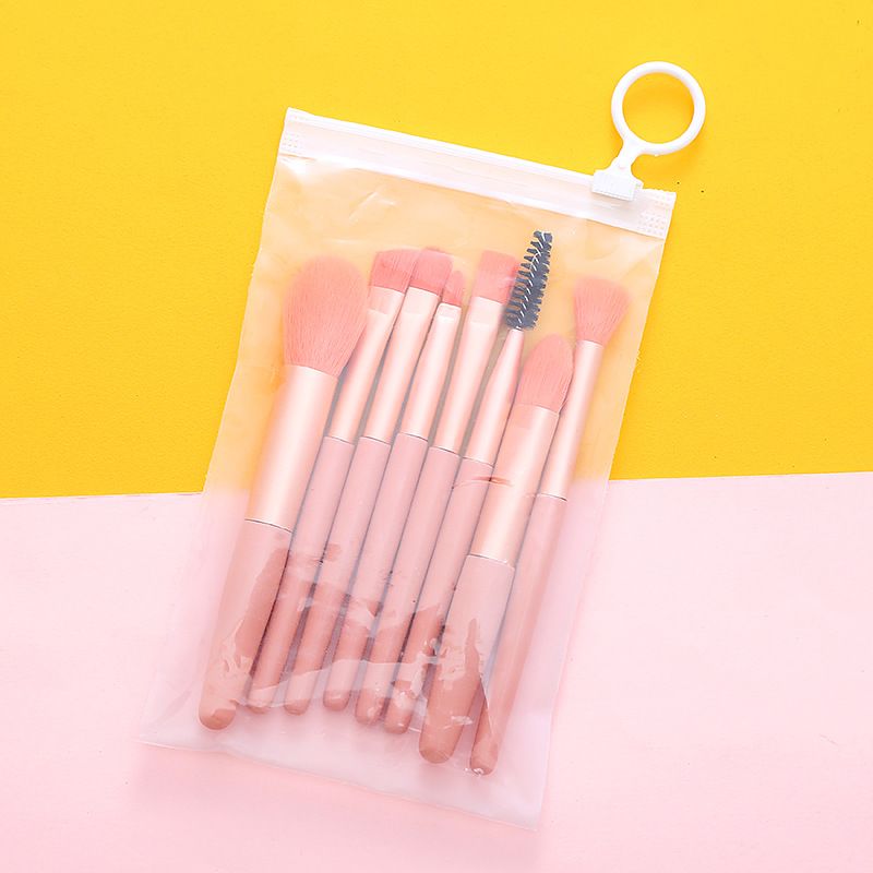 Mini 8-piece macaron makeup brush set, portable loose powder brush, soft bristle beauty tool manufacturer, wholesale in stock