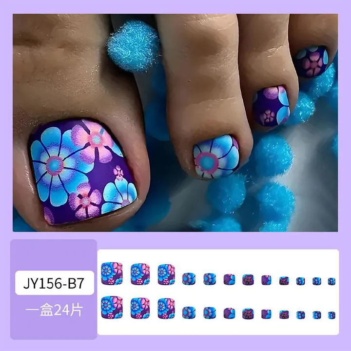 Stylish and fashionable toenail patches, a popular product from toenail manufacturers, are selling toenail patches, wearable toenails and nail art patches