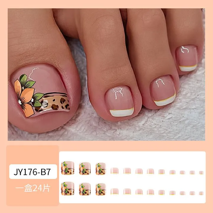 Stylish and fashionable toenail patches, a popular product from toenail manufacturers, are selling toenail patches, wearable toenails and nail art patches