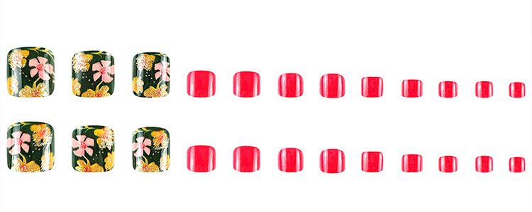 Stylish and fashionable toenail patches, a popular product from toenail manufacturers, are selling toenail patches, wearable toenails and nail art patches