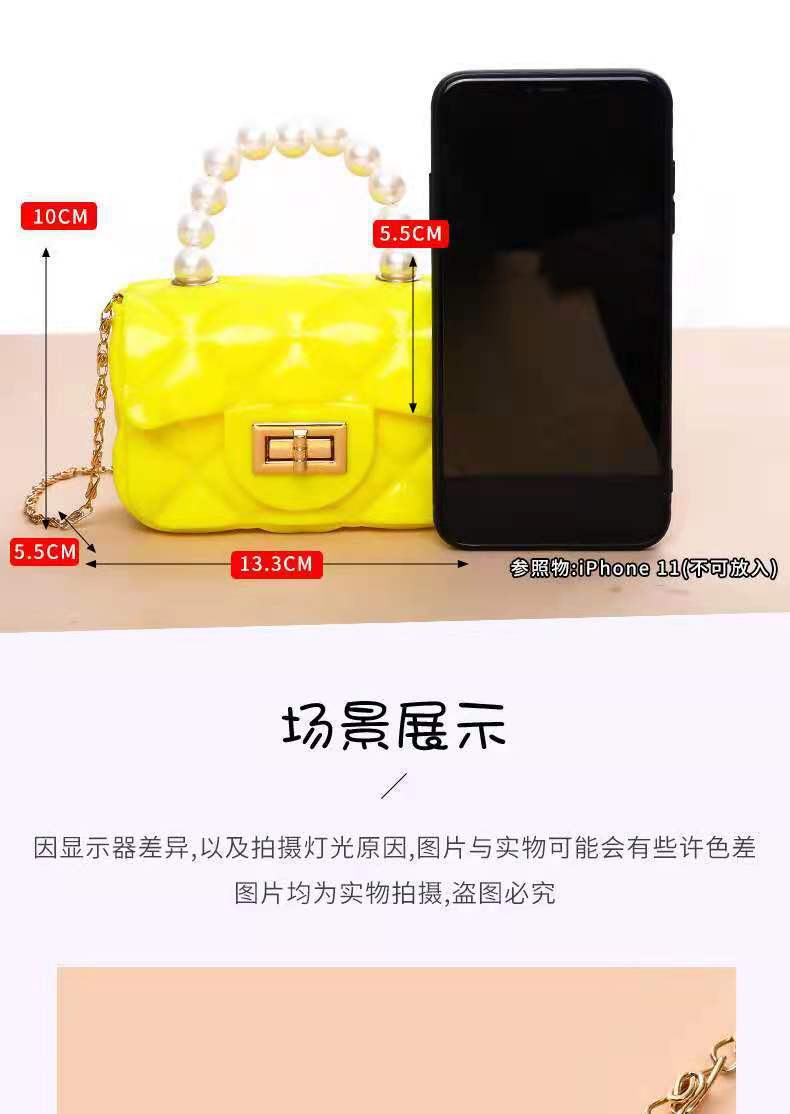Hot-selling bestseller Summer 2025 new collection Mini jelly square buns Fresh and sweet crossbody bag Chain candy handbag Single-shoulder coin purse Cute silicone coin purse