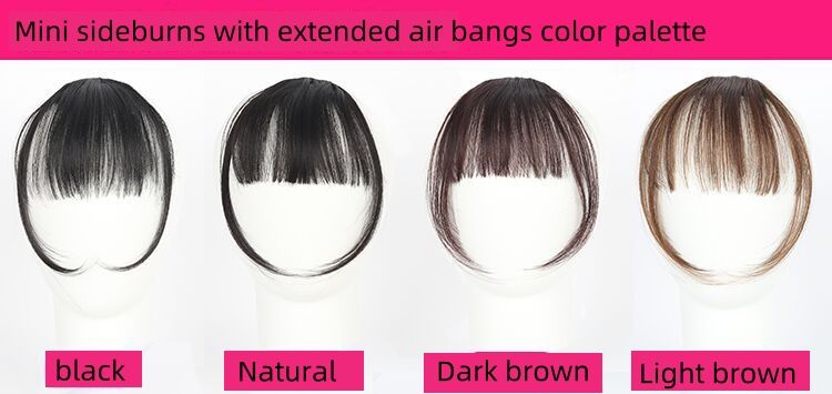Mini wig bangs, air sideburns, extended bangs, false bangs, ultra-thin invisible and seamless wig pieces for women