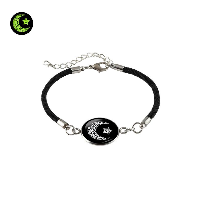 Moon and Sun Lover Alloy Time Gem Bracelet - Couple's Style Handmade Rope Hand Ring - Best-selling Valentine's Day Hand Decoration